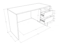 Axel íróasztal méretrajz